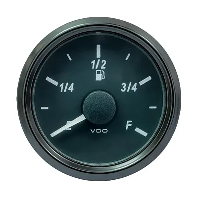 VDO SingleViu 52MM (2-1/16&quot;) Fuel Level Gauge - E/F Scale - 90-5 Ohm