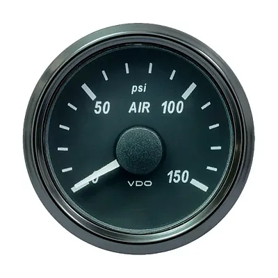 VDO SingleViu 52mm (2-1/16&quot;) Air Pressure Gauge - 150 PSI - 0-180 Ohm