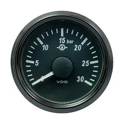 VDO SingleViu 52mm (2-1/16&quot;) Brake Pressure Gauge - 30 Bar - 0-4.5V