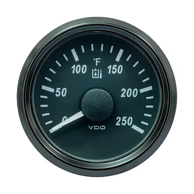 VDO SingleViu 52mm (2-1/16") Hydraulic Oil Temp. Gauge - 250&deg;F - 291-22 Ohm