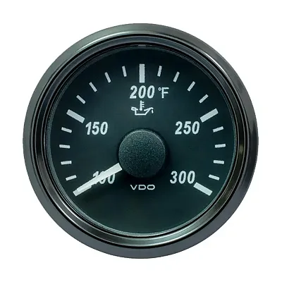 VDO SingleViu 52mm (2-1/16&quot;) Oil Temp. Gauge - 300&deg; F - 322-18 Ohm