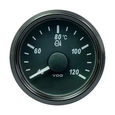 VDO SingleViu 52mm (2-1/16&quot;) Water Temp. Gauge - Euro - 120&deg; C - 291-22 ohm