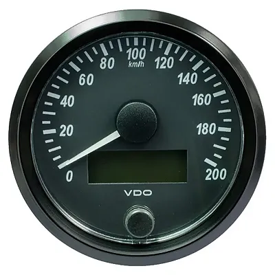 VDO SingleViu 80mm (3-1/8&quot;) Speedometer - 200 KM/H