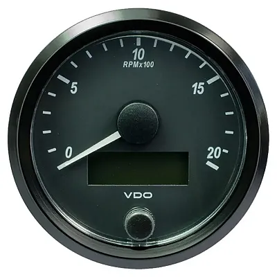 VDO SingleViu 80mm (3-1/8&quot;) Tachometer - 2000 RPM