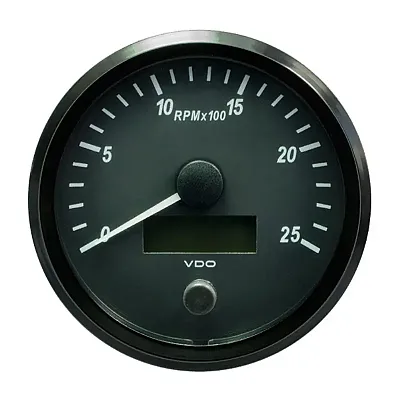 VDO SingleViu 100mm (4&quot;) Tachometer - 2500 RPM