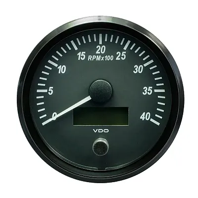 VDO SingleViu 100mm (4&quot;) Tachometer - 4000 RPM