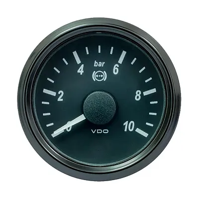 VDO SingleViu 52mm (2-1/16&quot;) Brake Pressure Gauge - 10 Bar - 0-5V