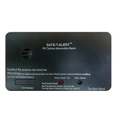 Safe-T-Alert SA-340 Black RV Battery Powered CO2 Detector - Rectangle