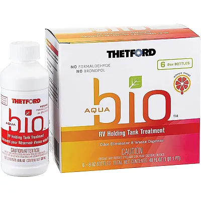 Thetford AquaBio RV Holding Tank Treatment - Citrus Twist Scent - 6-Pack of 8oz 