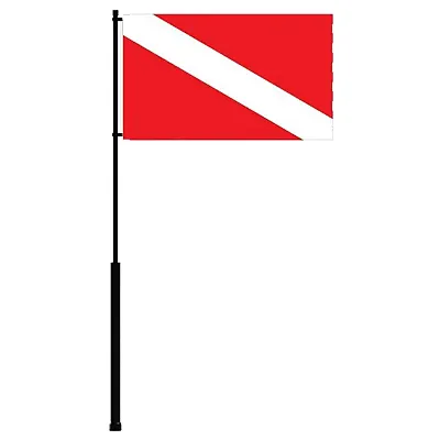 Mate Series Flag Pole - 36&quot; w/Dive Flag
