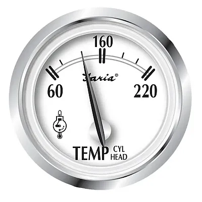 Faria Newport SS 2&quot; Cylinder Head Temperature Gauge w/Sender - 60&deg; to 220&de