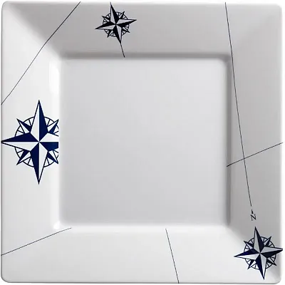 Marine Business Melamine Square, Flat Dinner Plate - NORTHWIND - 10&quot; x 10&quot; Set o