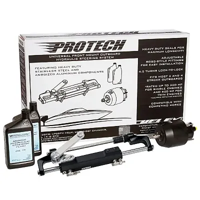 Uflex PROTECH 1.1 Front Mount OB Hydraulic System - Includes UP28 FM Helm, Oil &