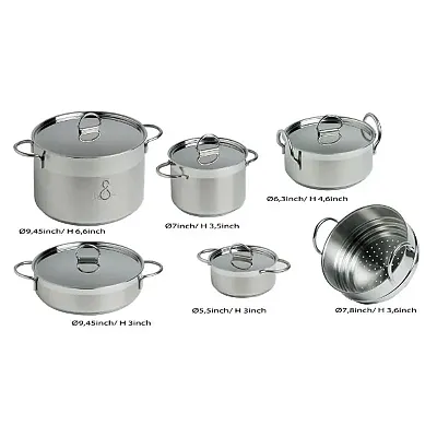 Marine Business Kitchen Cookware Pan Set Self-Containing - Stainless Steel - Set