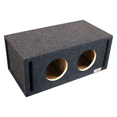 Atrend Dual 8" Vented Woofer Enclosure - Charcoal Carpet Covering