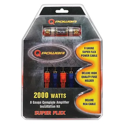 Qpower 8 Gauge Amp Kit Super Flex