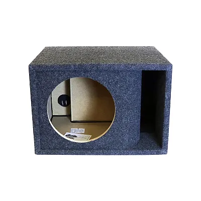 Atrend Single 8" Kerf-Vented Empty Woofer Enclosure - Charcoal Carpet Covering