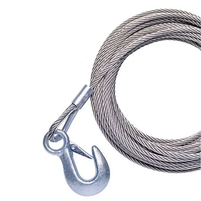 Powerwinch Cable 7/32" x 30' Universal Premium Replacement w/Hook - Stainles