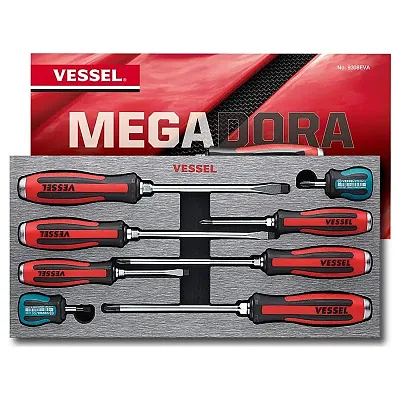 Vessel Megadora Tang-Thru Screwdriver 8Pc. Set