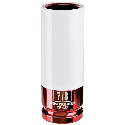 Powerbuilt 7/8&quot; Thin Wall Color Lug Nut Socket - 1/2&quot; Drive