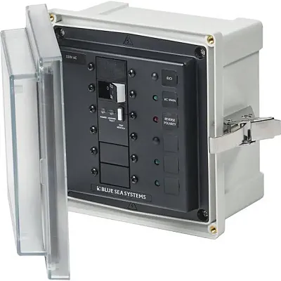 Blue Sea 3123 - SMS Panel Enclosure w/ELCI (32A) &amp; 3 Blanks - 230V AC