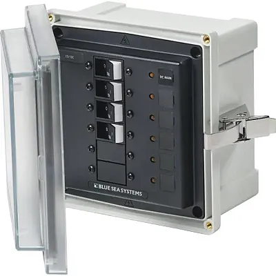 Blue Sea 3133 - SMS Panel Enclosure w/Main &amp; 3 Branch (12/24V) - 12/24V DC