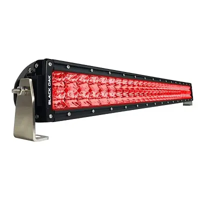 Black Oak Curved Double Row Combo Red Predator Hunting 30&quot; Light Bar - Black