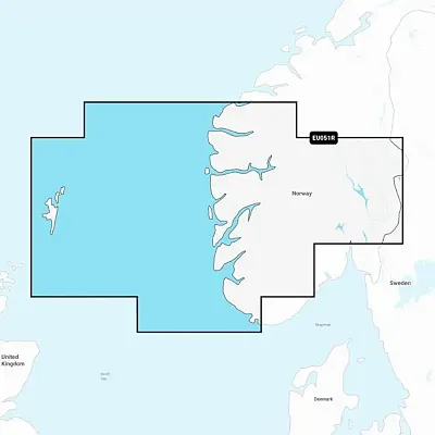 Garmin Navionics+ NSEU051R - Norway, Lista to Sognefjord - Marine Chart