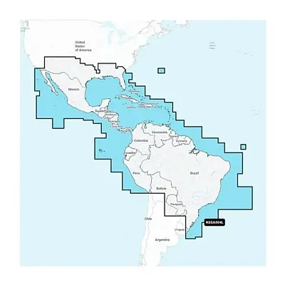 Garmin Navionics+&trade; NSSA004L - Mexico, the Caribbean to Brazil - Inland &am