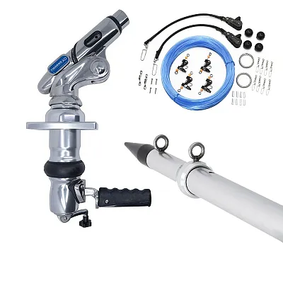 Tigress XD Crank Top Mount System - 18&#39; - Silver Outriggers Pro Series Doubl
