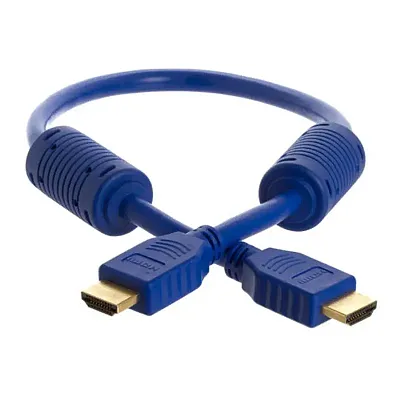Cmple 970-N 28AWG HDMI Cable with Ferrite Cores - Blue - 1.5FT
