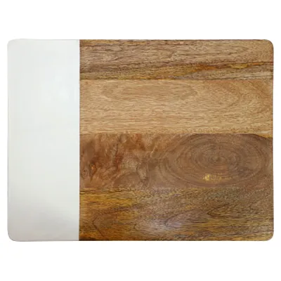 Gibson Home 16 Inch Duo Tone Rectangular Wood Serving Platter