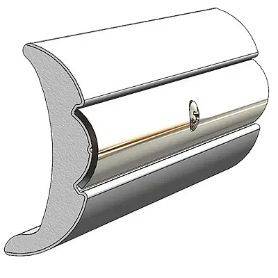 TACO Rigid Vinyl Flex-Core Rub Rail 2&quot; x 7/8&quot; - Frosty White 60&#39;