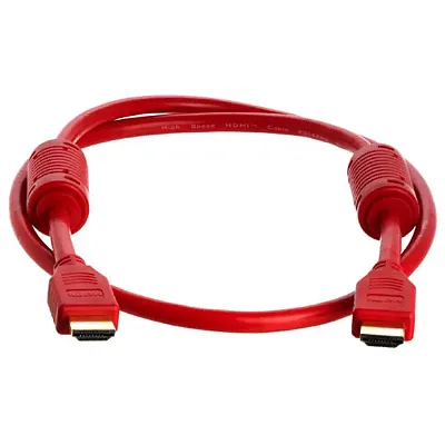 Cmple 975-N 28AWG HDMI Cable with Ferrite Cores - Red- 3FT