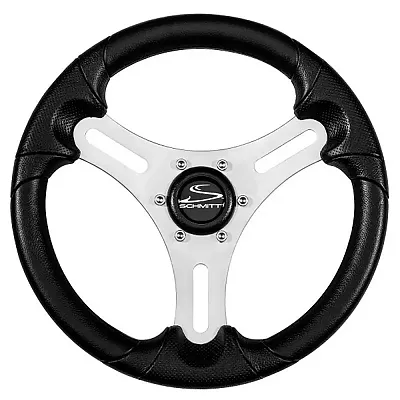 Schmitt &amp; Ongaro Torcello Lite 13" Wheel - Black Polyurethane Wheel w/Silver