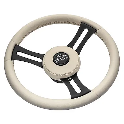 Schmitt &amp; Ongaro Torcello Elite 14" Wheel - Beige Leather &amp; Cap - White 