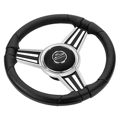 Schmitt &amp; Ongaro PU30 14" Wheel - Chrome Cap &amp; Spoke Inserts - Black Spo
