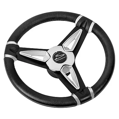 Schmitt &amp; Ongaro PU50 14" Wheel - Chrome Cap &amp; Spoke Inserts - Black Spo