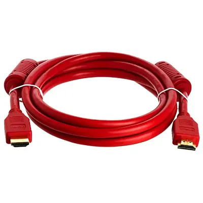 Cmple 976-N 28AWG HDMI Cable with Ferrite Cores - Red - 6FT