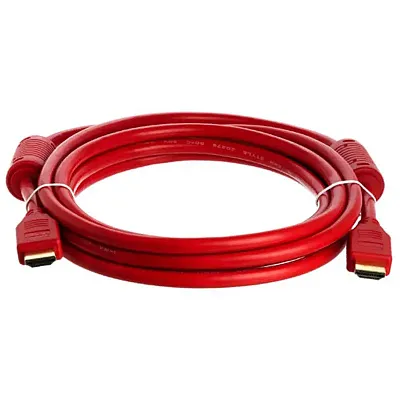 Cmple 977-N 28AWG HDMI Cable with Ferrite Cores - Red -10FT