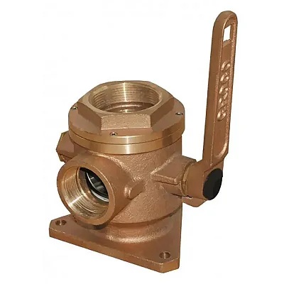 GROCO 4&quot; Bronze Flanged Seacock &amp; Adaptor w/3&quot; NPT Side Port