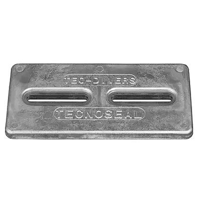 Tecnoseal Rectangular Zinc Plate Anode w/Inserts - 12&quot; x 6&quot; x 1&quot;
