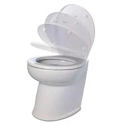Jabsco Deluxe Flush 14&quot; Angled Back 24V Raw Water Electric Marine Toilet w/Remot