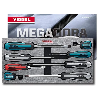 Vessel Megadora Impacta Assorted Screwdriver Set (8-Piece)