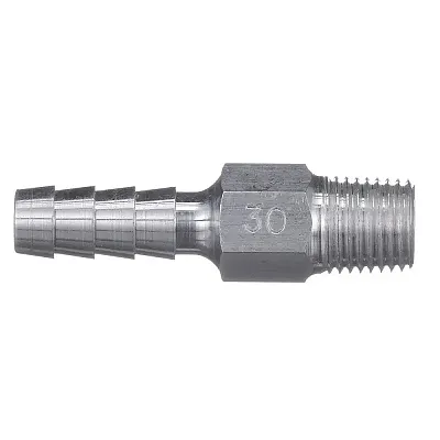 Universal Aluminum Fuel Hose Fitting - 1/4" NPT x 3/8" Barb - (Anti-Siphon Valve