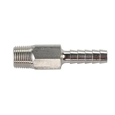 Universal Aluminum Fuel Hose Fitting - 3/8" NPT x 3/8" Barb - (Anti-Siphon Valve