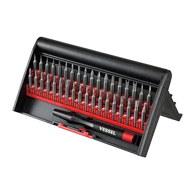 Vessel Precision Magnetic Screwdriver & Precision Interchangeable Bit Set (36 Bi