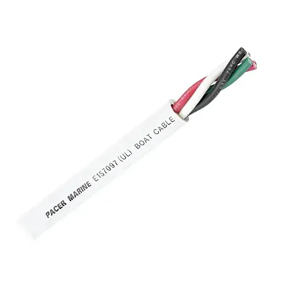 Pacer Round 4 Conductor Cable - 500' - 16/4 AWG - Black, Green, Red &amp; Wh