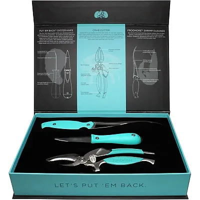 Toadfish Coastal Kitchen Collection - Oyster Knife, Shrimp Cleaner &amp; Crab Cu