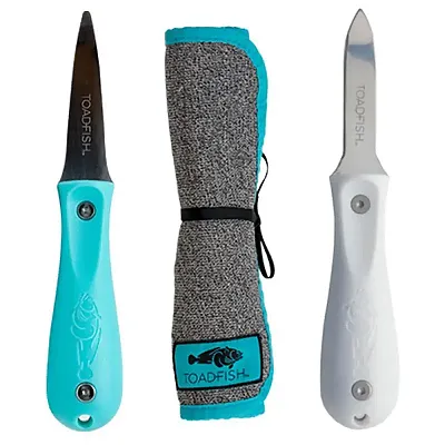 Toadfish Shucker&#39;s Bundle - Put &#39;Em Back Oyster Knife, Professional Oyst